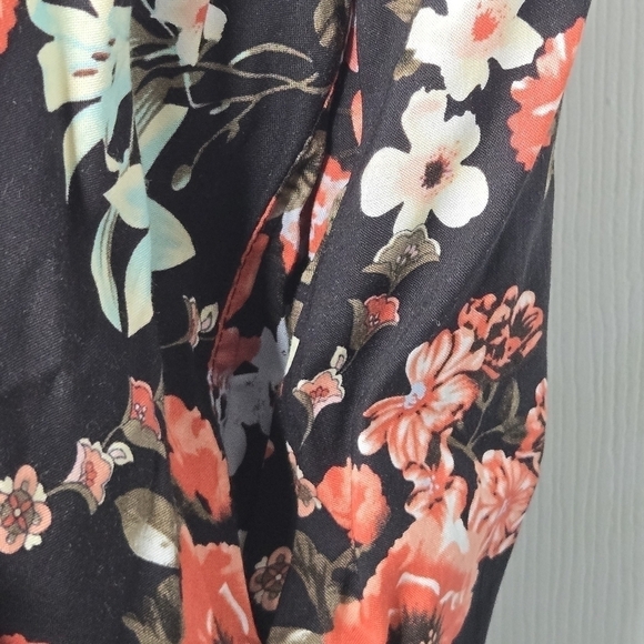 Vanilla Bay Women's Black Colorful Floral Maxi Dress Pockets Size Large NWOT - Picture 4 of 6